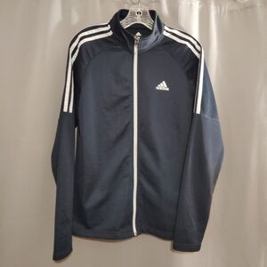 Adidas Mens Small Navy Golf Track Jacket  Full Zip 3-Stripe Athletic